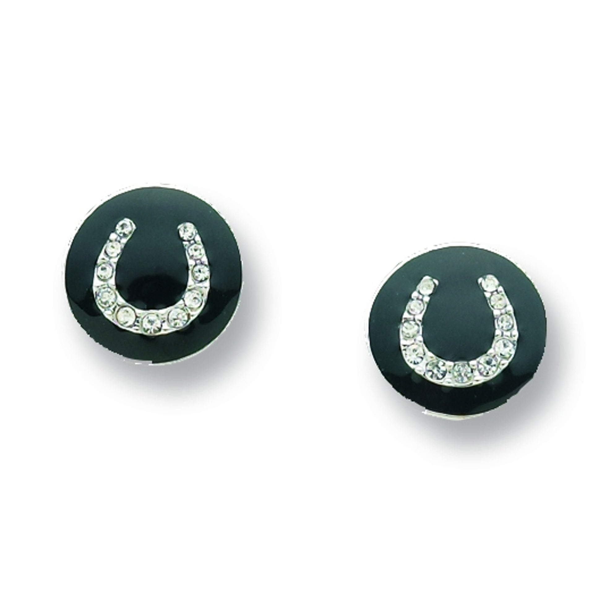 Horse Shoe Post Earrings with CZ